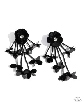 Paparazzi Floral Future Black Earrings Life of the Party April 2024