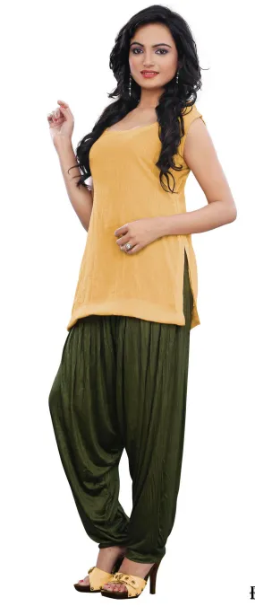 Patiala Baggy Pants Womens Harem Style India Clothes (Dark Green)