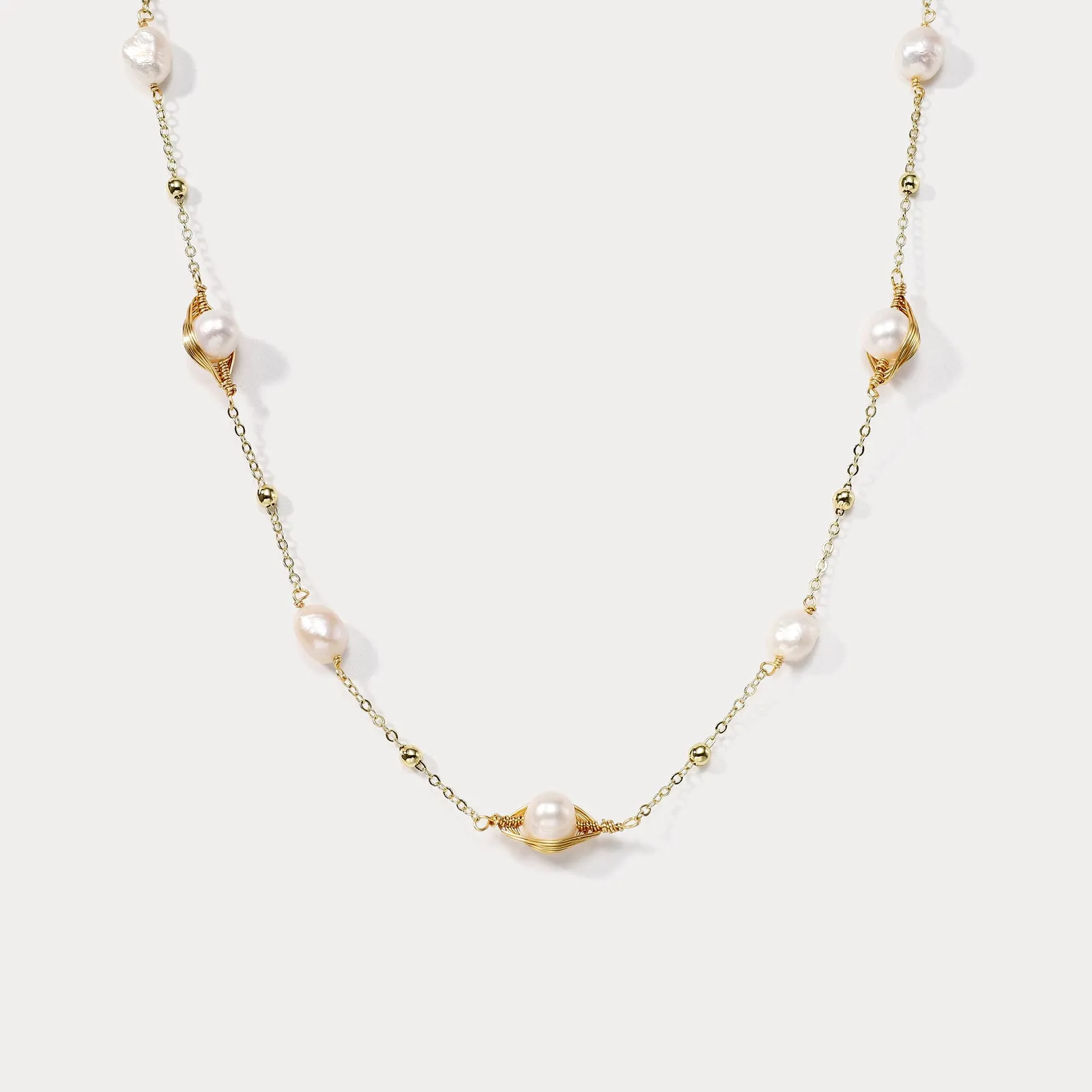 Pearl Station Long Necklace