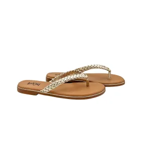 Pigtail Sandals in Gold