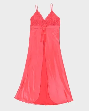 Pink Lace Detailed Slip Dress - S