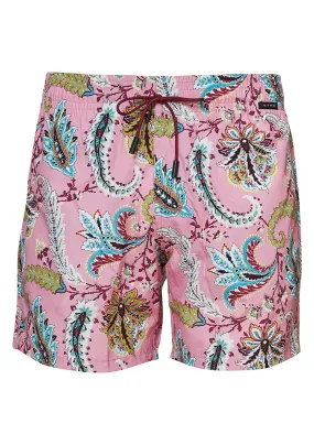 Pink Paisley Swim Shorts