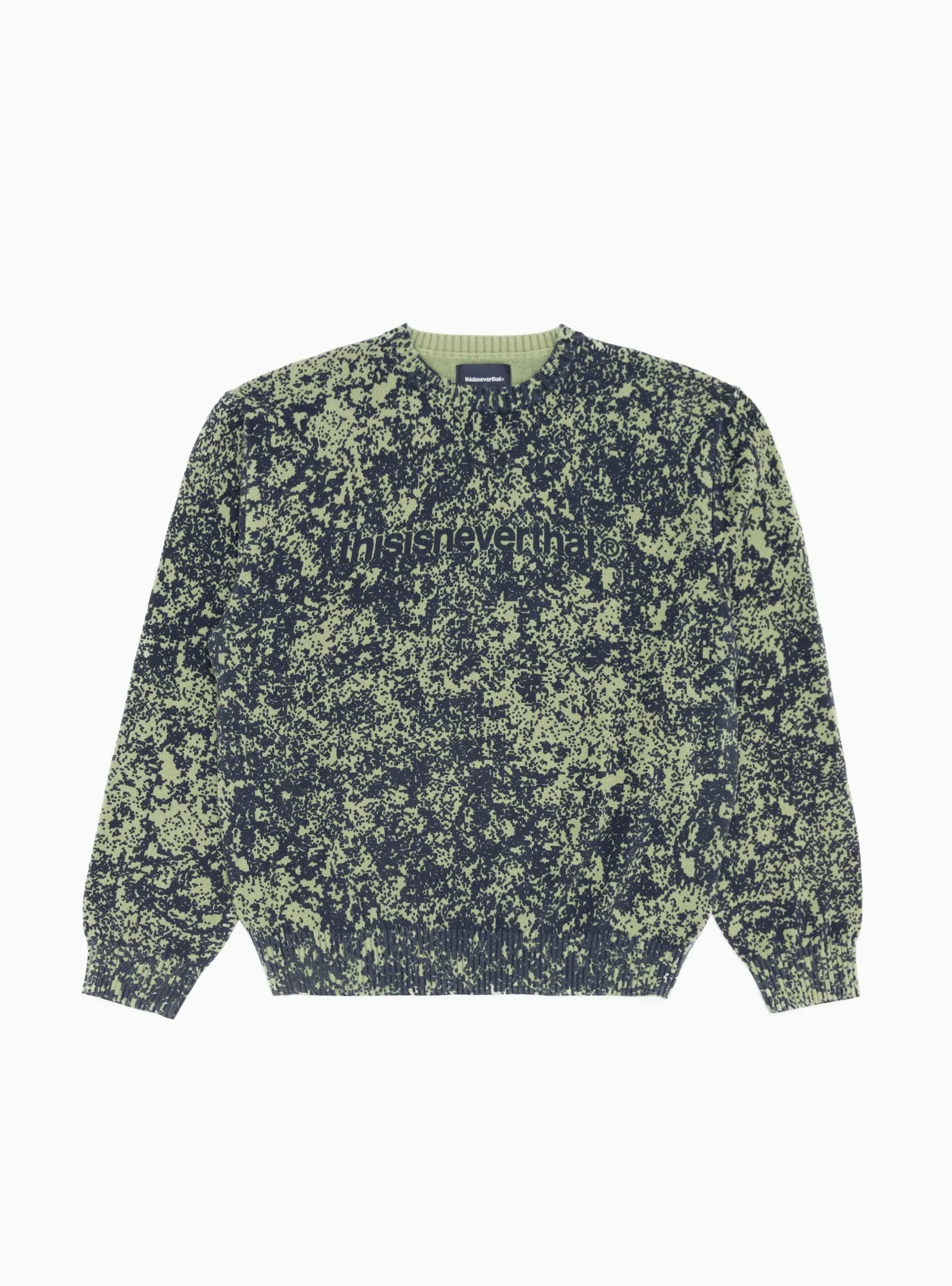 Pixel Sweater Green & Navy