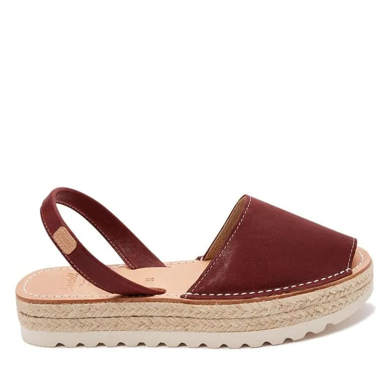 Plain Platform Leather Menorcan Sandal For Women - A Double 1979 Tuscany