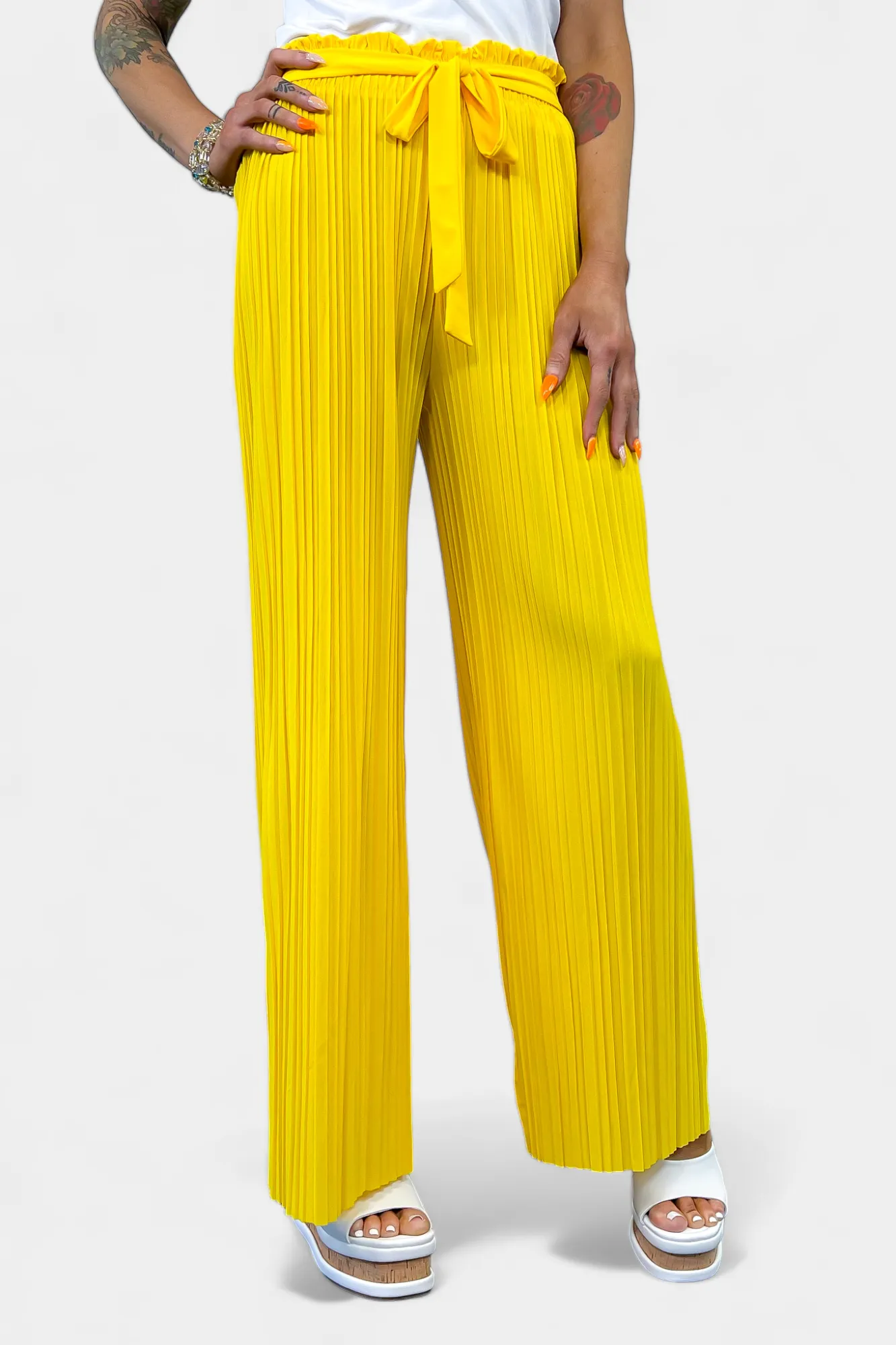 Pleated Wide Leg Pants