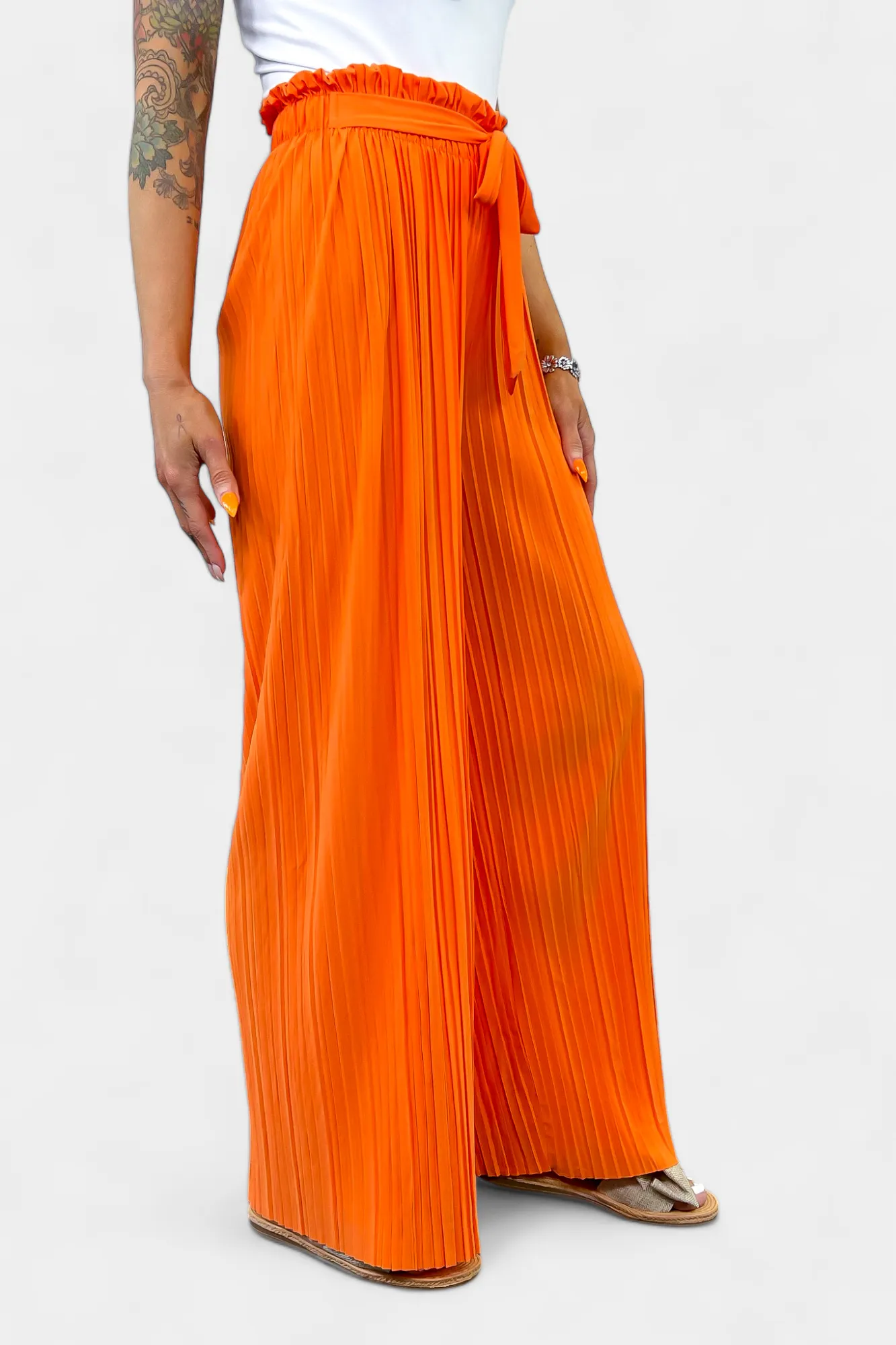 Pleated Wide Leg Pants