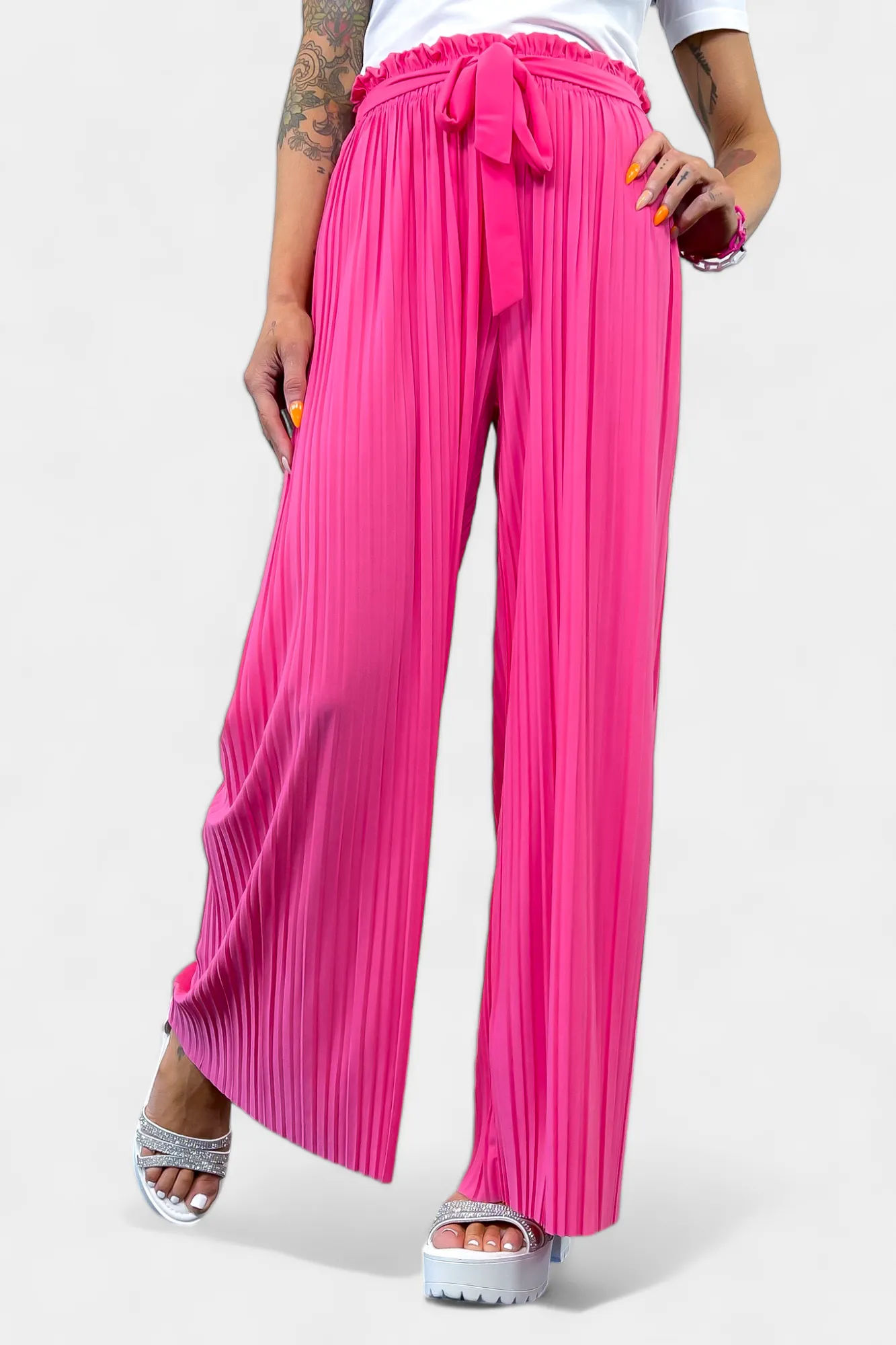 Pleated Wide Leg Pants