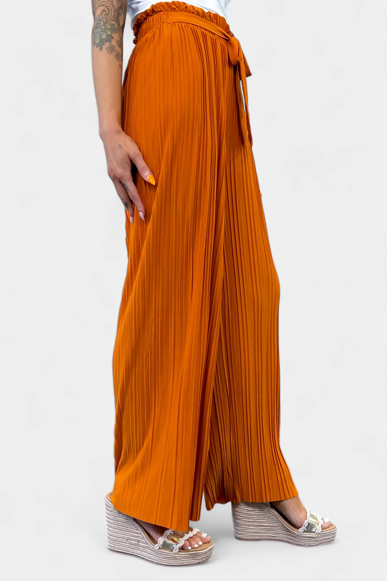 Pleated Wide Leg Pants