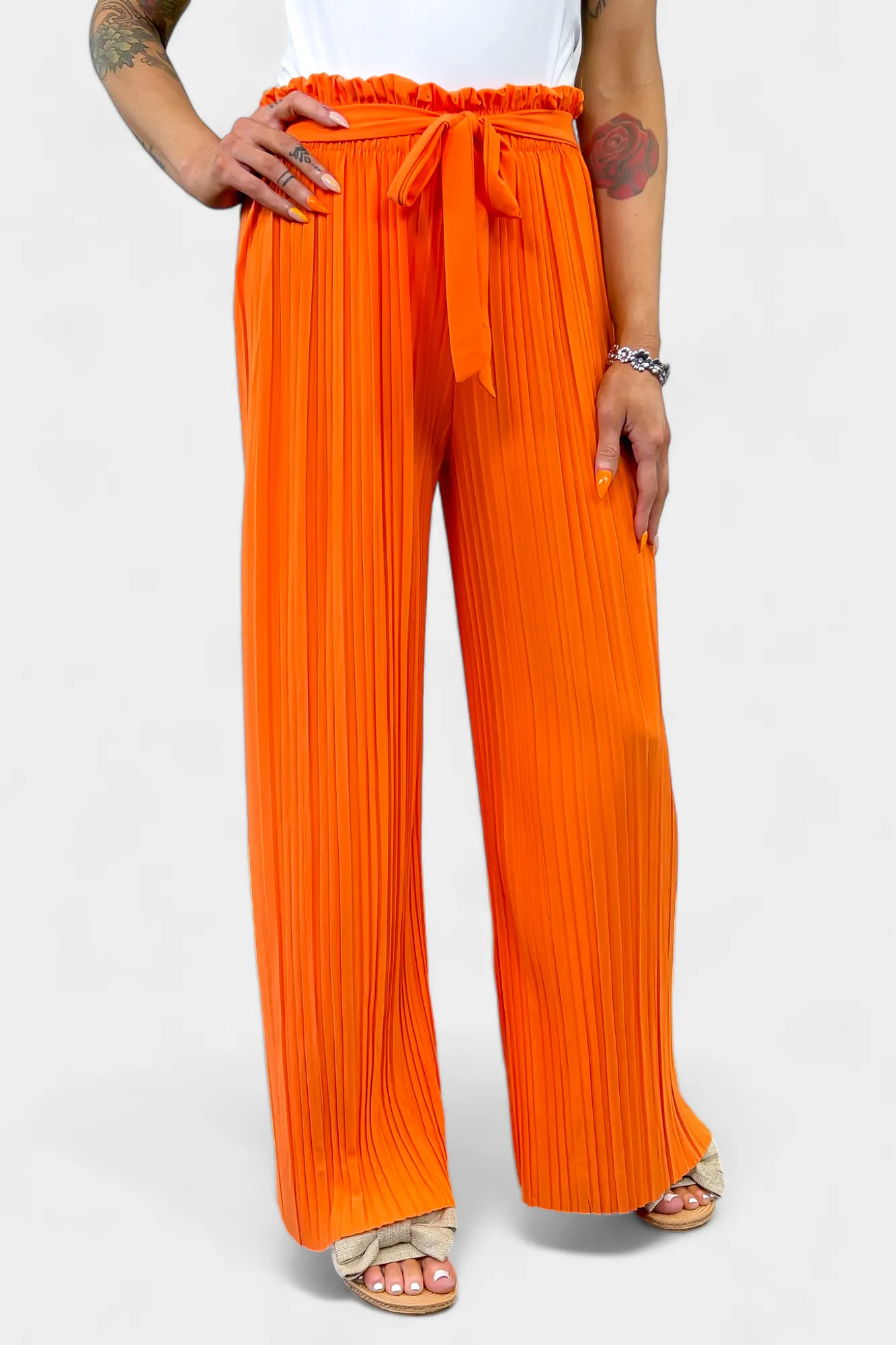 Pleated Wide Leg Pants