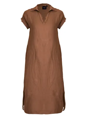 POLETTE Leinenkleid - Mocca Mousse