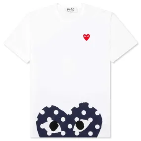 Polka Dot Half Heart T-Shirt - White