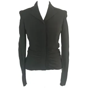 Prada Black Vintage Wool Crepe Zippered Jacket S