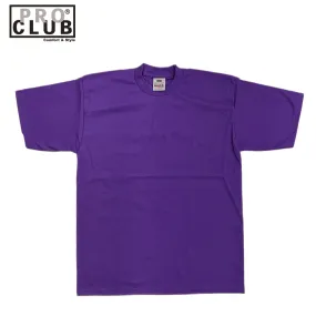 Pro Club Men's Heavyweight Cotton Short Sleeve Crew Neck T-Shirt - Purple