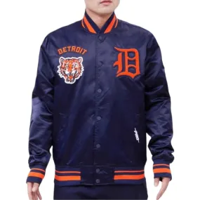 Pro Standard Detroit Tigers Retro Classic Rib Satin Jacket (Navy/Orange)