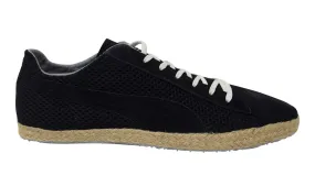 Puma Glyde Espadrille Style Black Leather Lace Up Mens Trainers 354672 01