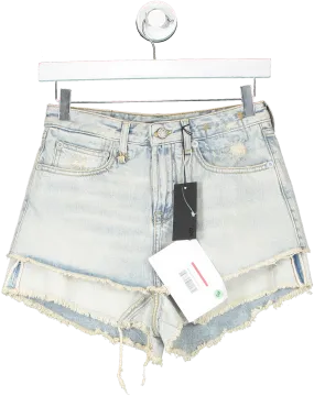 R13 Blue Double Layer Shorts W25