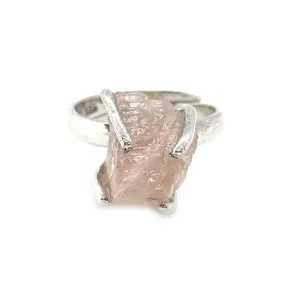 Raw Rose Quartz Boho Ring