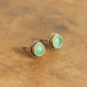 Ready to Ship - 14K Jade Posts - Jade Studs - 14 Karat Gold Posts - Goldsmith Jade Earrings