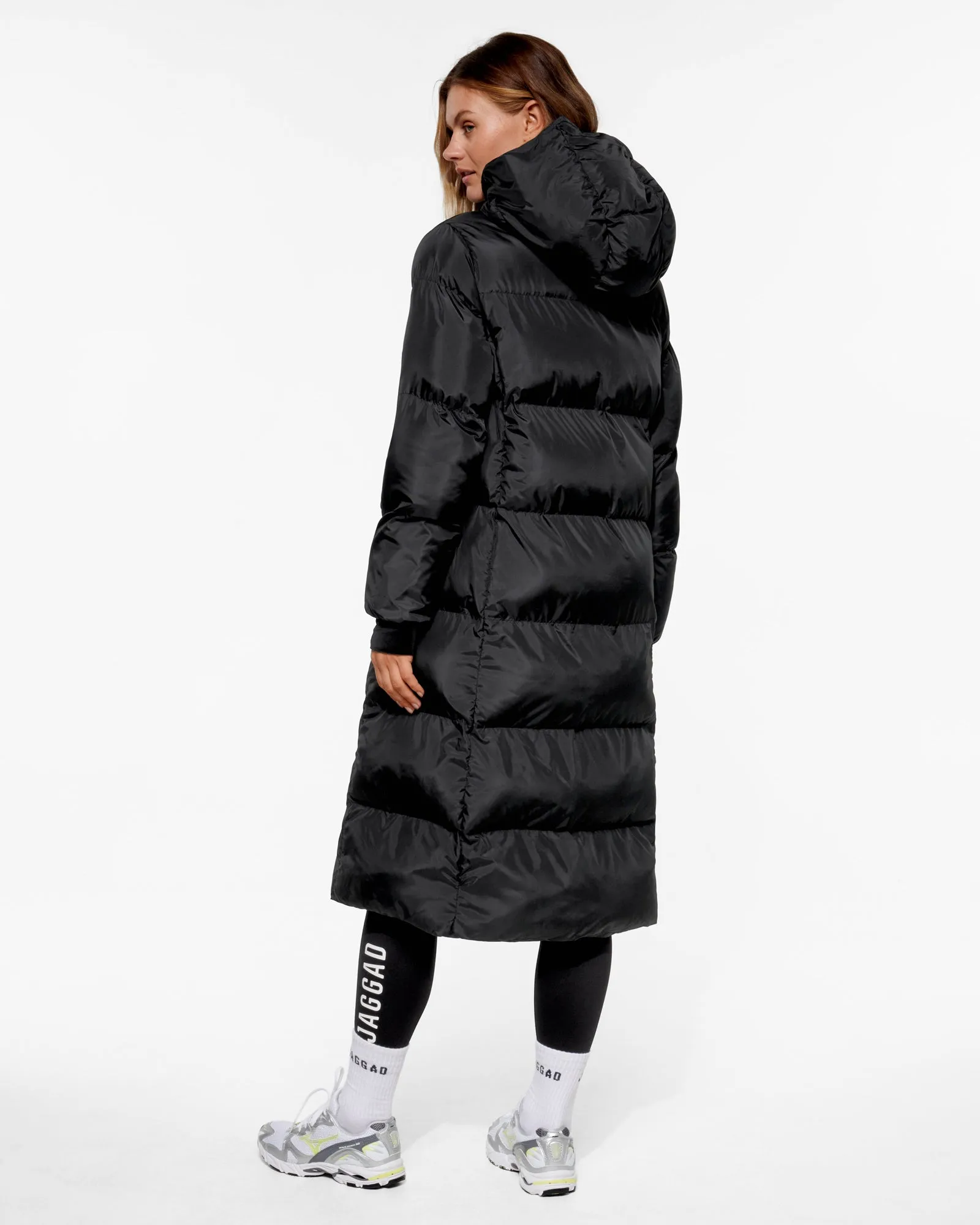 REFLECT LONGLINE PUFFER COAT BLACK