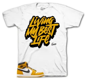 Retro 1 Yellow Ochre Shirt - LMBL - White