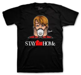 Retro 12 Reverse Flu Shirt - Stay Home - Black