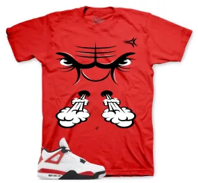 Retro 4 Red Cement Raging Face Shirt