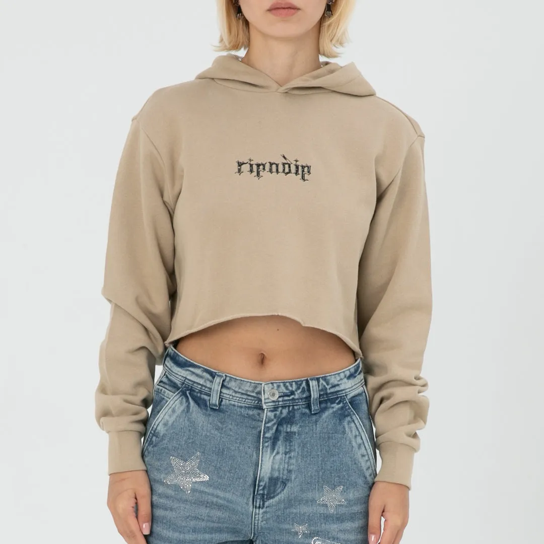 RIPNDIP WOMEN'S LOS FELIZ CROPPED HOODIE-SAND