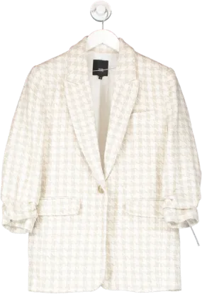 River Island Cream Dogtooth Boucle Blazer UK 8