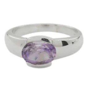 Riyo Comely Gemstones Amethyst 925 Sterling Silver Ring Antique