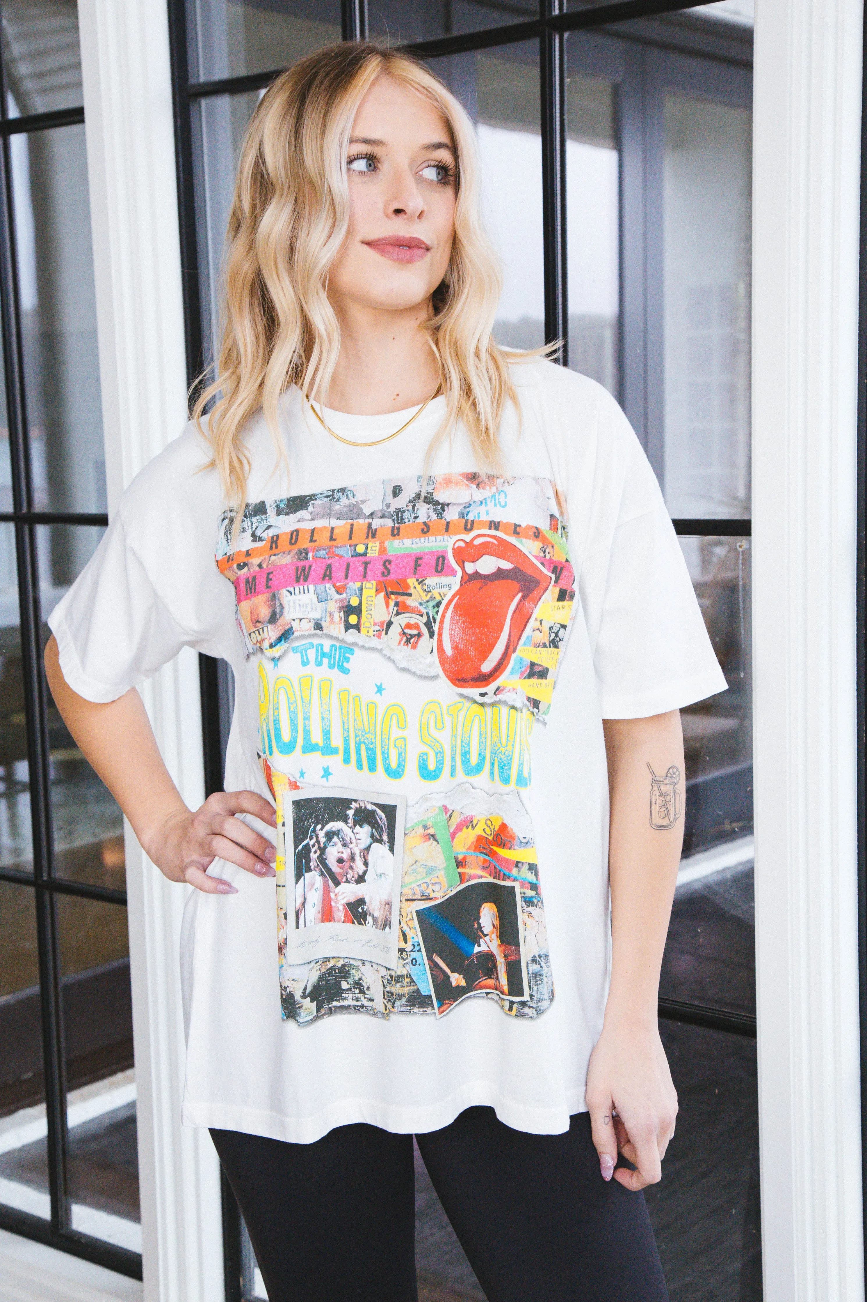 Rolling Stones Time Waits For No One Tee, Vintage White | Daydreamer