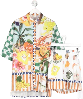 Rotimia Multicoloured Fruit Print Shirt And Short Co Ord UK M