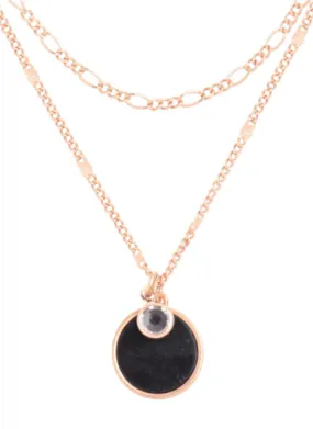 Round Stone Pendent Short Necklace