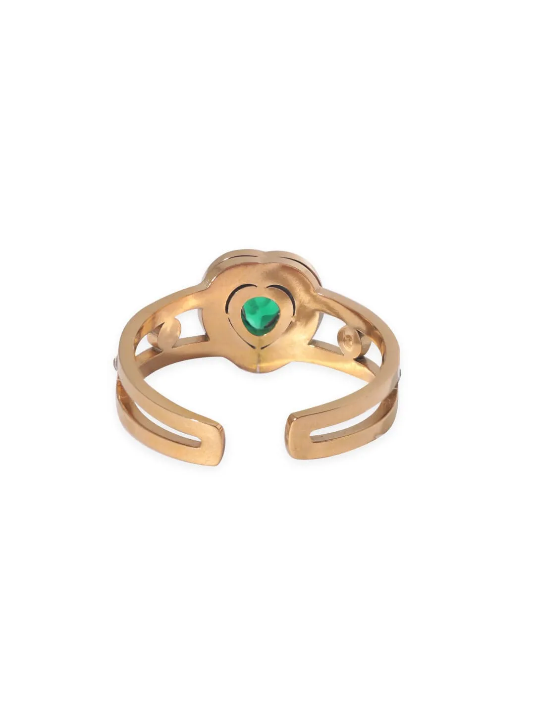 Rubans Voguish 22K Gold plated Stainless Steel Waterproof Heart Motif Contemprory Tarnish free Ring