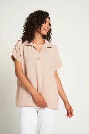 Saloos Extended Shoulder Short Sleeves Blouse