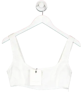 Second Summer Cream Paradise Linen Crop Top UK XS