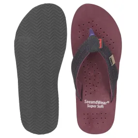 SeeandWear Burgundy Soft Flip Flops For Men