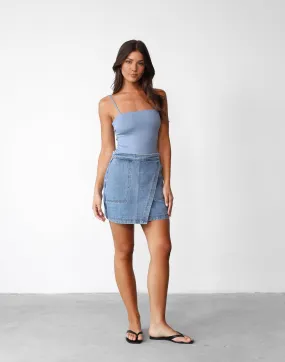 Selma Mini Skirt (Blue Denim)