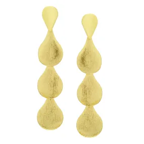 Sheila Fajl Harper Dangle Teardrop Earrings in Brushed Gold Plated