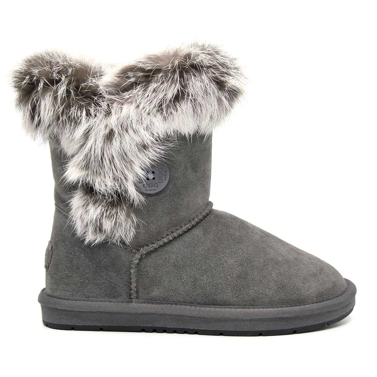 Short Button Fur UGG Boots