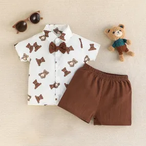 Short Sleeve Shirt shorts Two-piece Boy's POLO Shirt Set