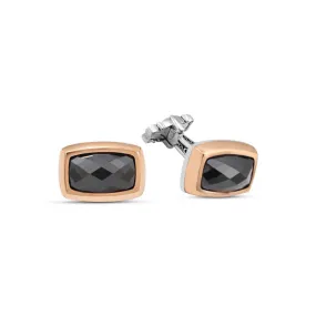 Silver Black Zircon Stone Cufflink