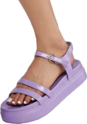 Simmi London Bryliegh Strappy Flatform Sandals In Purple Snake BNIB UK 3 EU 36 👠