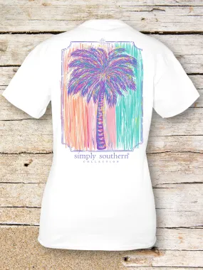 Simply Southern Pastel Palm Paradise Short Sleeve Tee