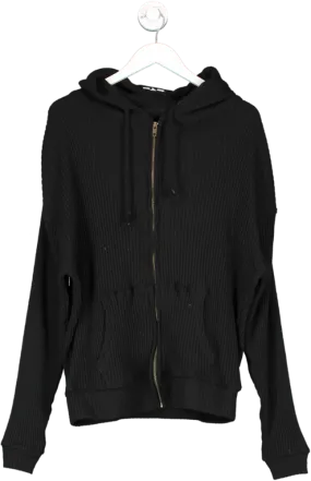 Sisters & Seekers Black Zip Ribbed Hoodie UK S