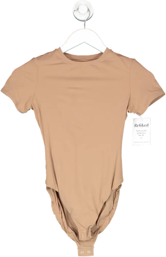 SKIMS Brown Fits Everybody T Shirt Bodysuit UK XS