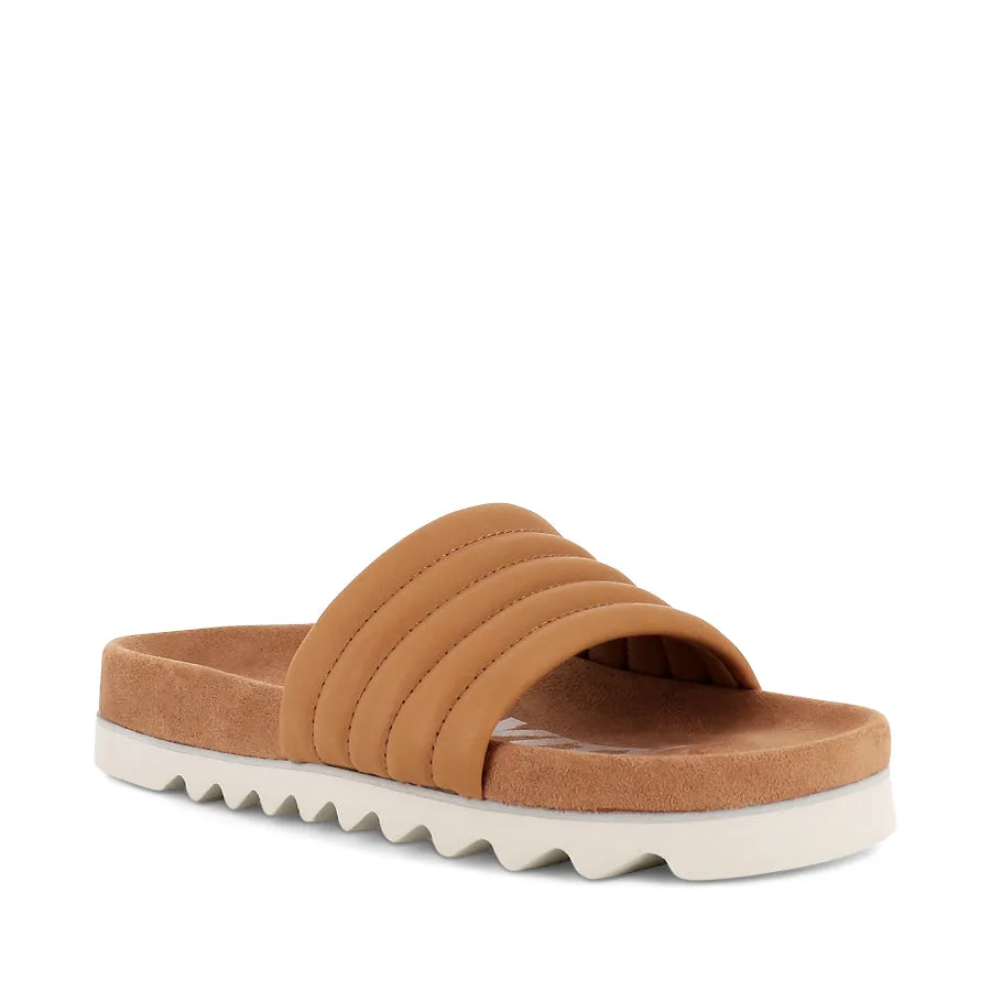 SLIDE TOOTH WEDGE - SOFT TAN LEATHER