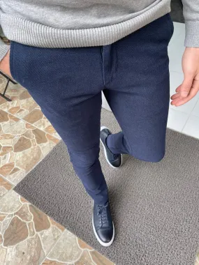 Slim Fit Navy Blue Dress Pants