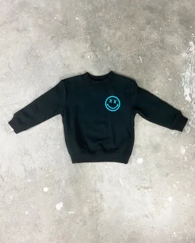 Smiley Sweatshirt – Black   Blue