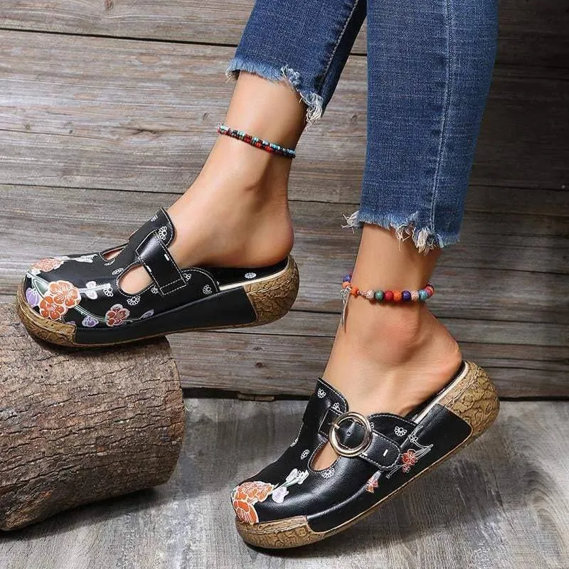 Soft Daily Print Platform Sandals