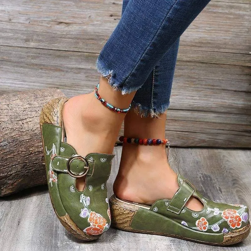 Soft Daily Print Platform Sandals